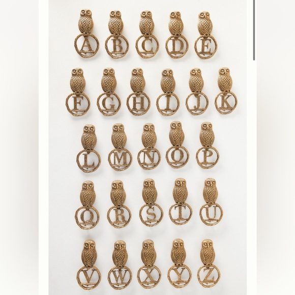 Anthropologie Owl Monogram Door Knocker NIP - Picture 1 of 10